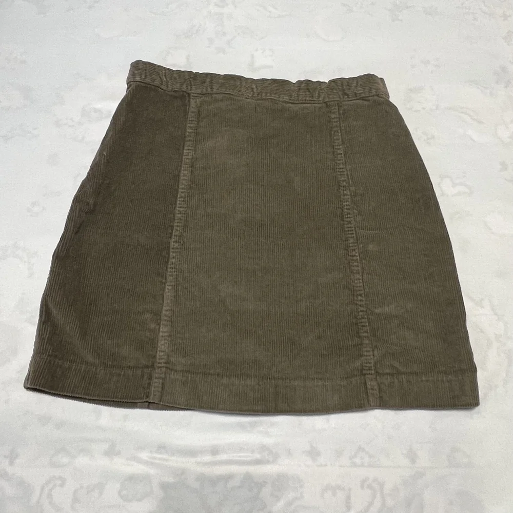 Brandy‎ Melville Light Brown Corduroy Button-Front Skirt
